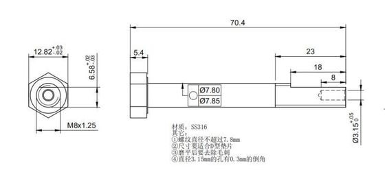 comprare Testa esagonale parziale Bolt del filo SS316 per la canna da pesca del mare online manufacture