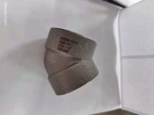 Incavo d'acciaio forgiato dell'accessorio per tubi che salda un gomito 3000LB ASME B16.11 da 45 gradi