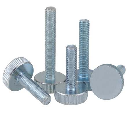Flat Round Knurling Head Thumb Screw con finitura placcata in zinco azionata direttamente a mano